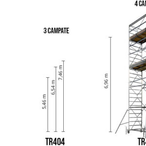 Torre Trabattello mobile in acciaio gigantissimo TM405