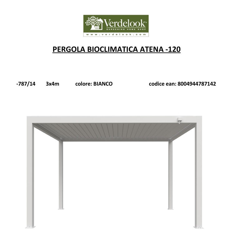 Pergola BIOCLIMATICA ATENA 120 doppio strato 3X4 Bianca - immagine 2
