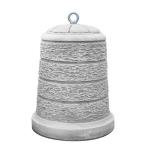 Dissuasore di traffico in cemento anticato con golfaro in acciaio zincato Medio H50 cm