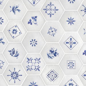 Gres esagonale Dolcevita Esagona Flower lucido 15×17,3