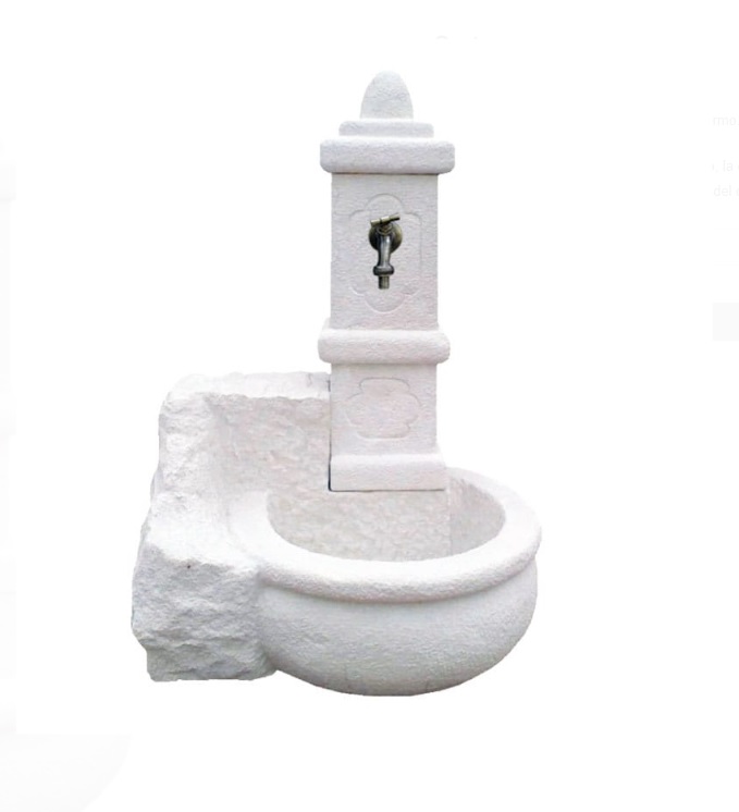 Fontana rustica Crotone in cemento e granulato di marmo H90 - immagine 4