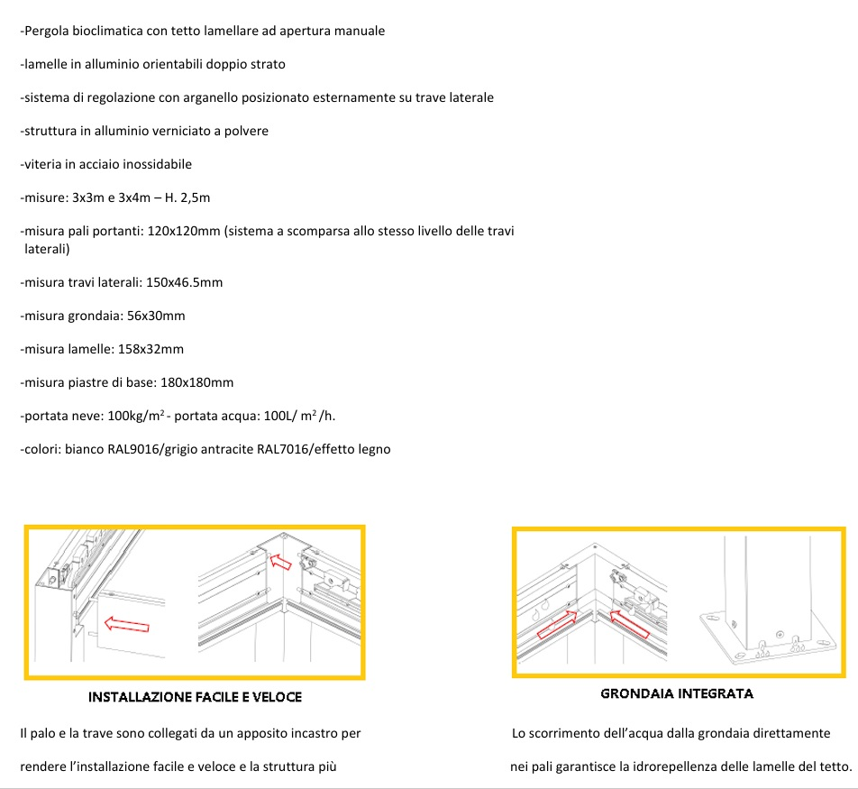 Pergola BIOCLIMATICA ATENA 120 doppio strato 3X4 Bianca - immagine 4