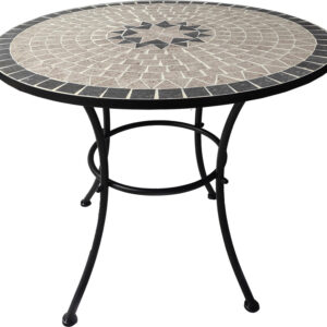 Tavolo in metallo tondo decoro mosaico Aurora by lif d.80