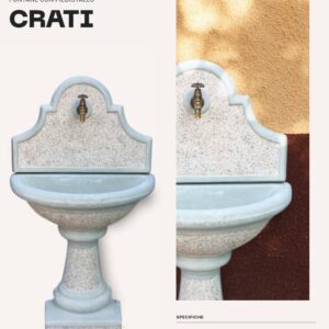 Fontana a muro in cemento e granulato di marmo CRATI