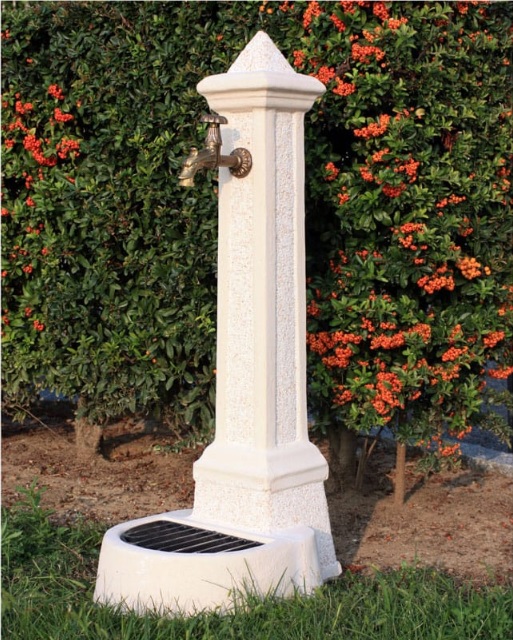 Fontana da giardino Pisa in cemento e granulato di marmo H100cm - immagine 2