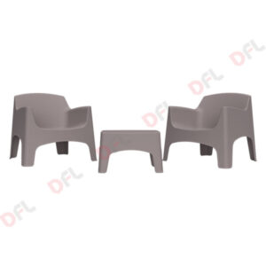 Set giardino in polipropilene ‘IBIZA TERRACE’ colore taupe