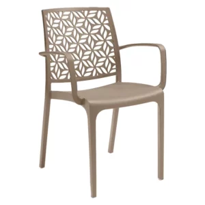 Sedia in polipropilene ‘NINFA ARMCHAIR’ by Bica taupe