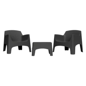 Set giardino in polipropilene ‘IBIZA TERRACE’ colore grafite