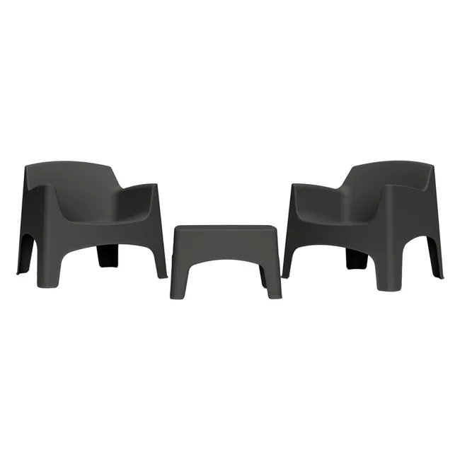 Set giardino in polipropilene 'IBIZA TERRACE' colore grafite