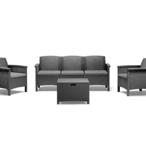 Set giardino polipropilene venezia III colore grafite