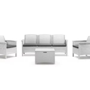 Set giardino polipropilene venezia III colore bianco