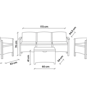 Set giardino polipropilene venezia III colore bianco