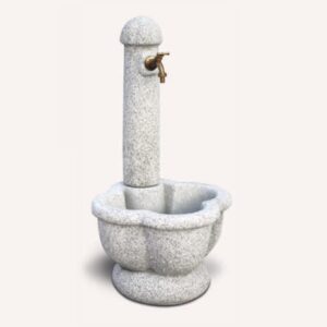 Fontana in cemento e granulato di marmo Caserta H94cm