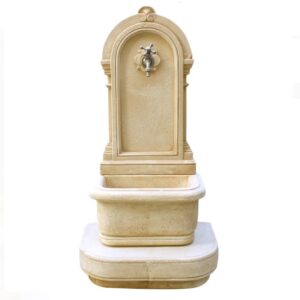 Fontana a muro in cemento e granulato di marmo Serchio H112