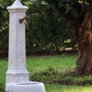 Fontana da giardino Pisa in cemento e granulato di marmo H100cm