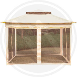 Gazebo acciaio 3×3 con zanzariera Belem papillon beige