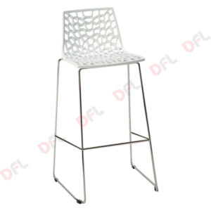 Sgabello sedia in metallo/plastica spider bianco