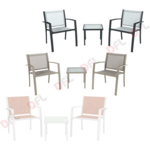 Salotto da giardino paride colore tortora