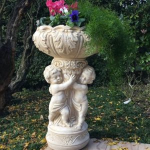 Statua portavaso da esterno con putti 3 misure 3 colore a scelta Bernina