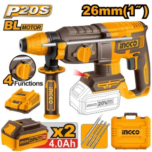 MARTELLO DEMOLITORE A BATT. 20V 26MM 4FUNZIONI INGCO