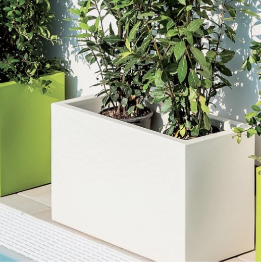 Fioriera rettangolare in resina moderno da esterno 80x35x50Hcm