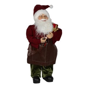 Babbo natale realistico falegname H 91 cm