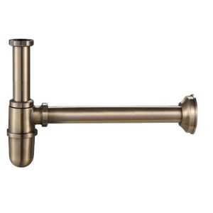 Sifone a bottiglia in ottone brunito da 1″