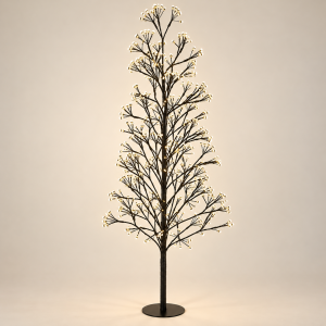 Alberello di Natale decorativo con led integrati Nero 120H