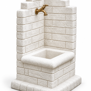 Fontana Angolare da esterno in cemento Pordenone H70cm