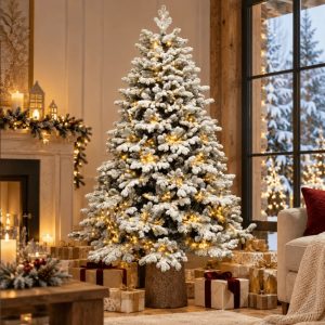 Albero di Natale Darsy Innevato con Led integrati e tronco incorporato | Xone